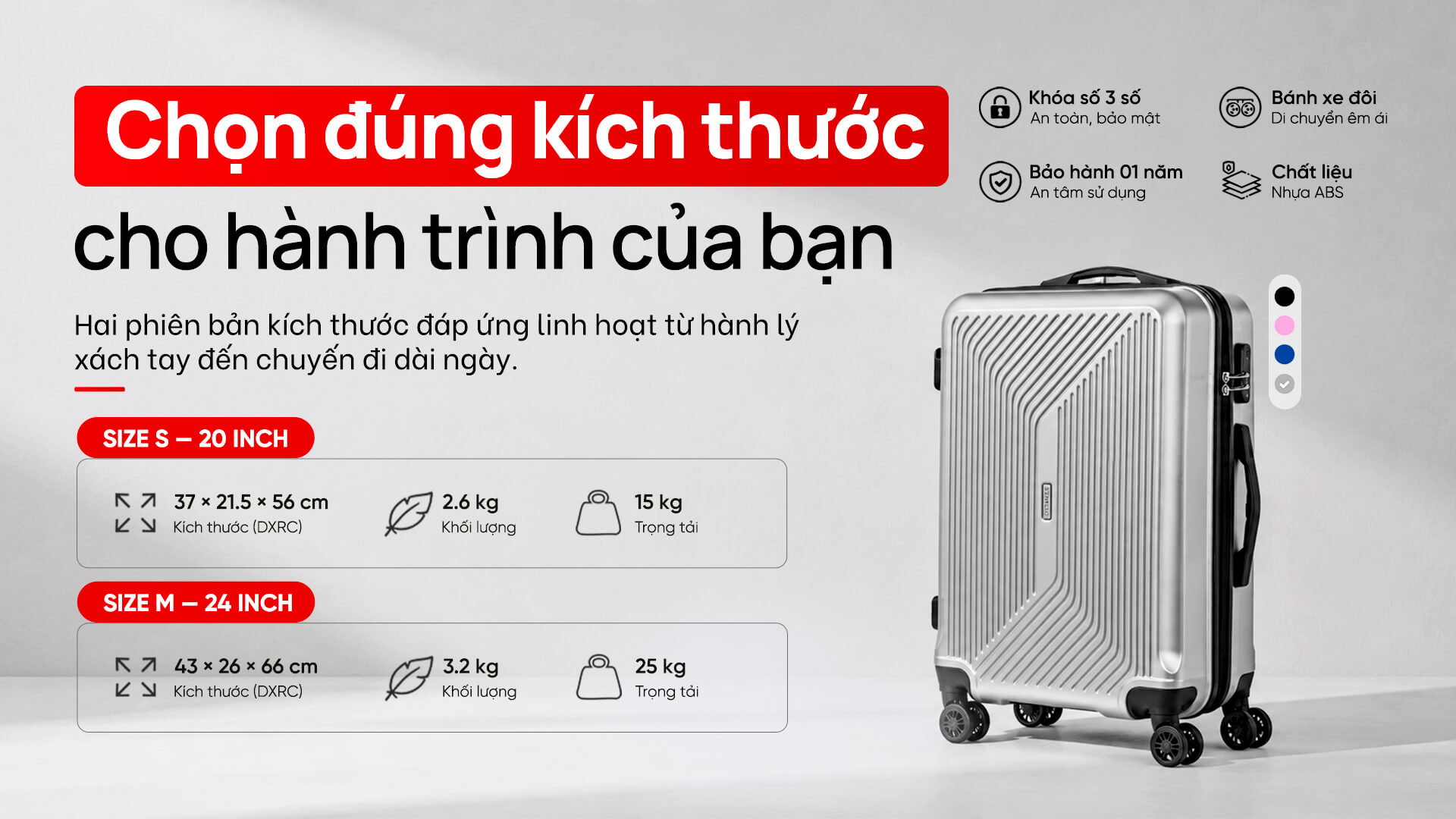 Vali kéo nhựa Stargo Windy