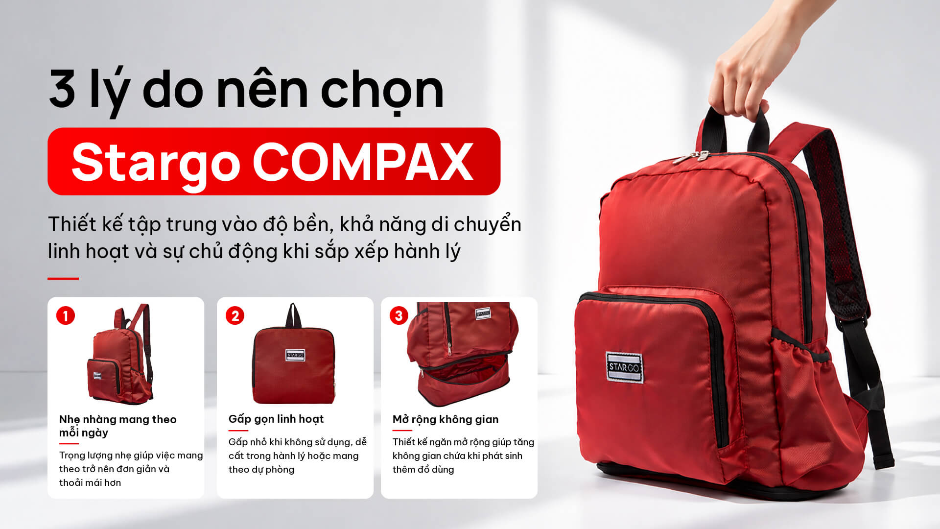 Balo gấp gọn Stargo Compax