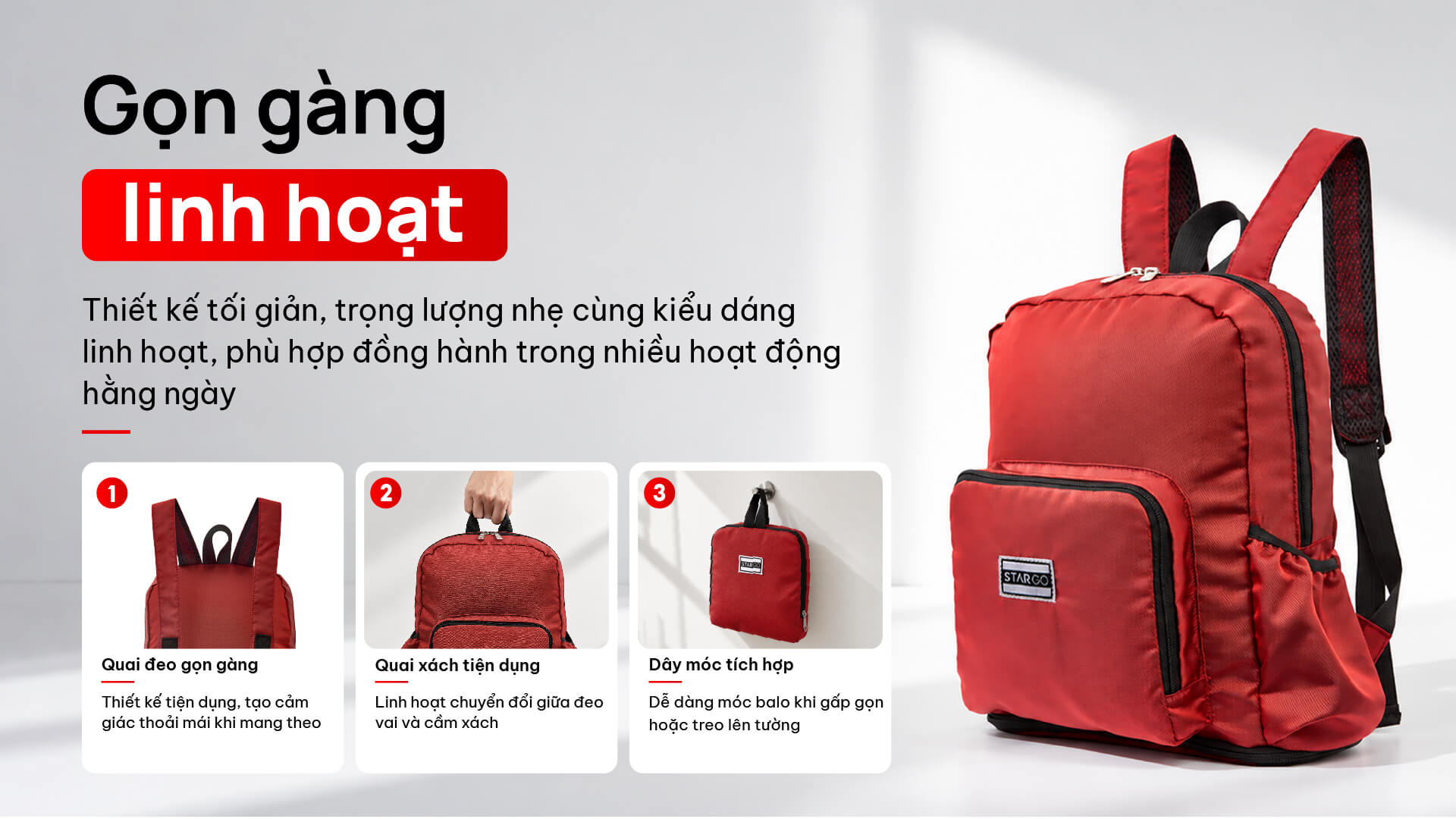 Balo gấp gọn Stargo Compax