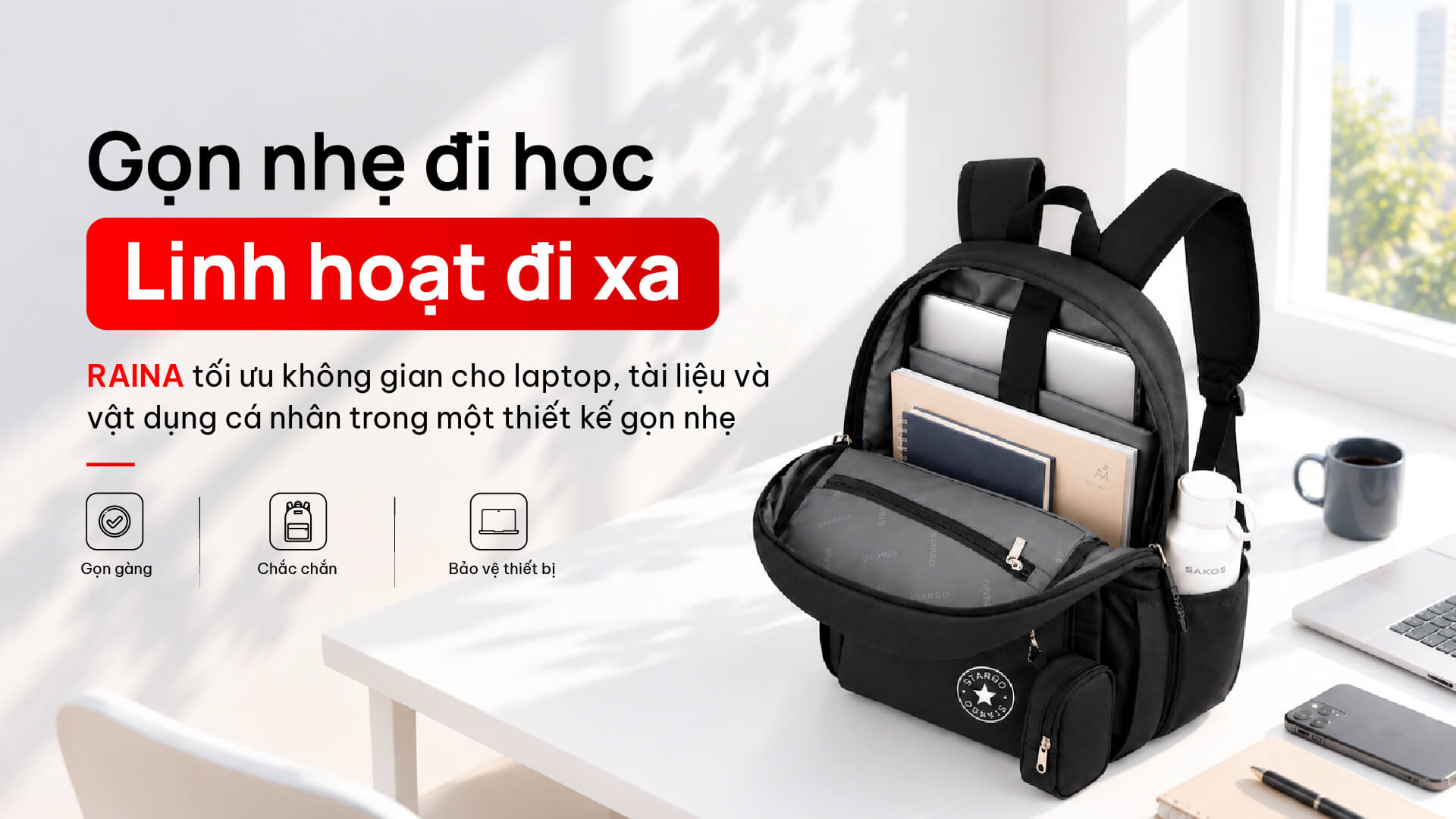 Balo laptop Stargo Raina