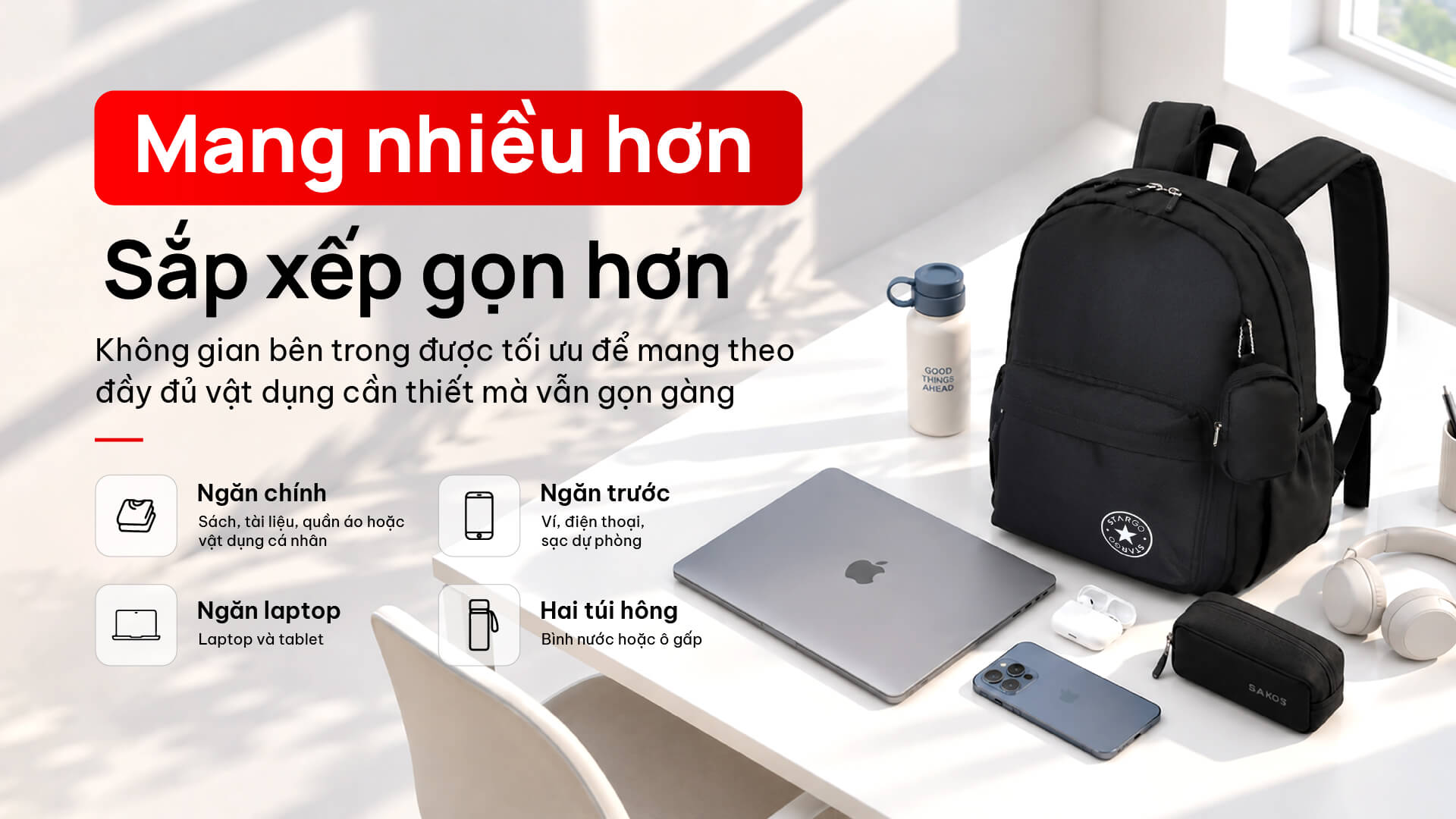 Balo laptop Stargo Raina