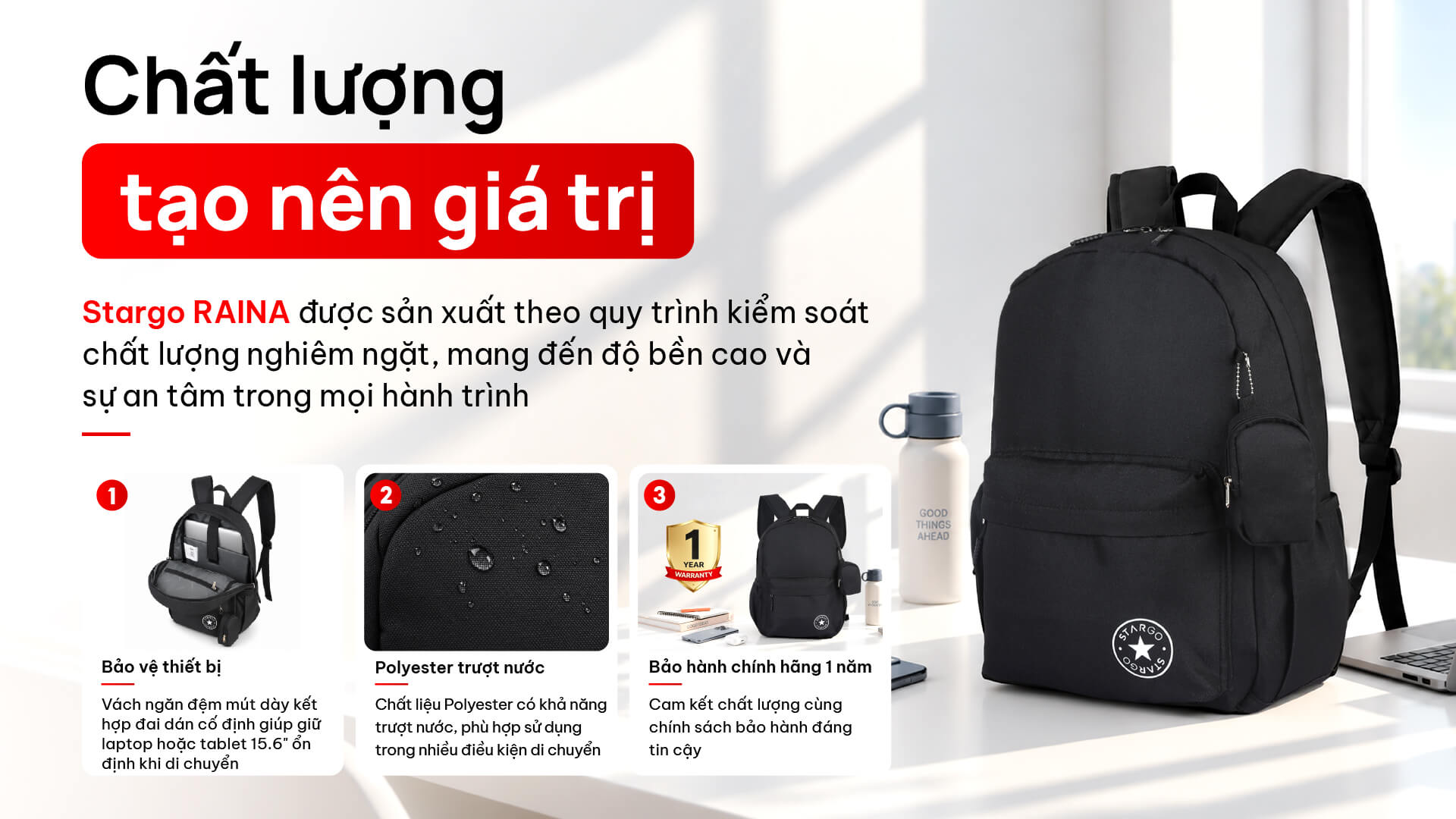 Balo laptop Stargo Raina