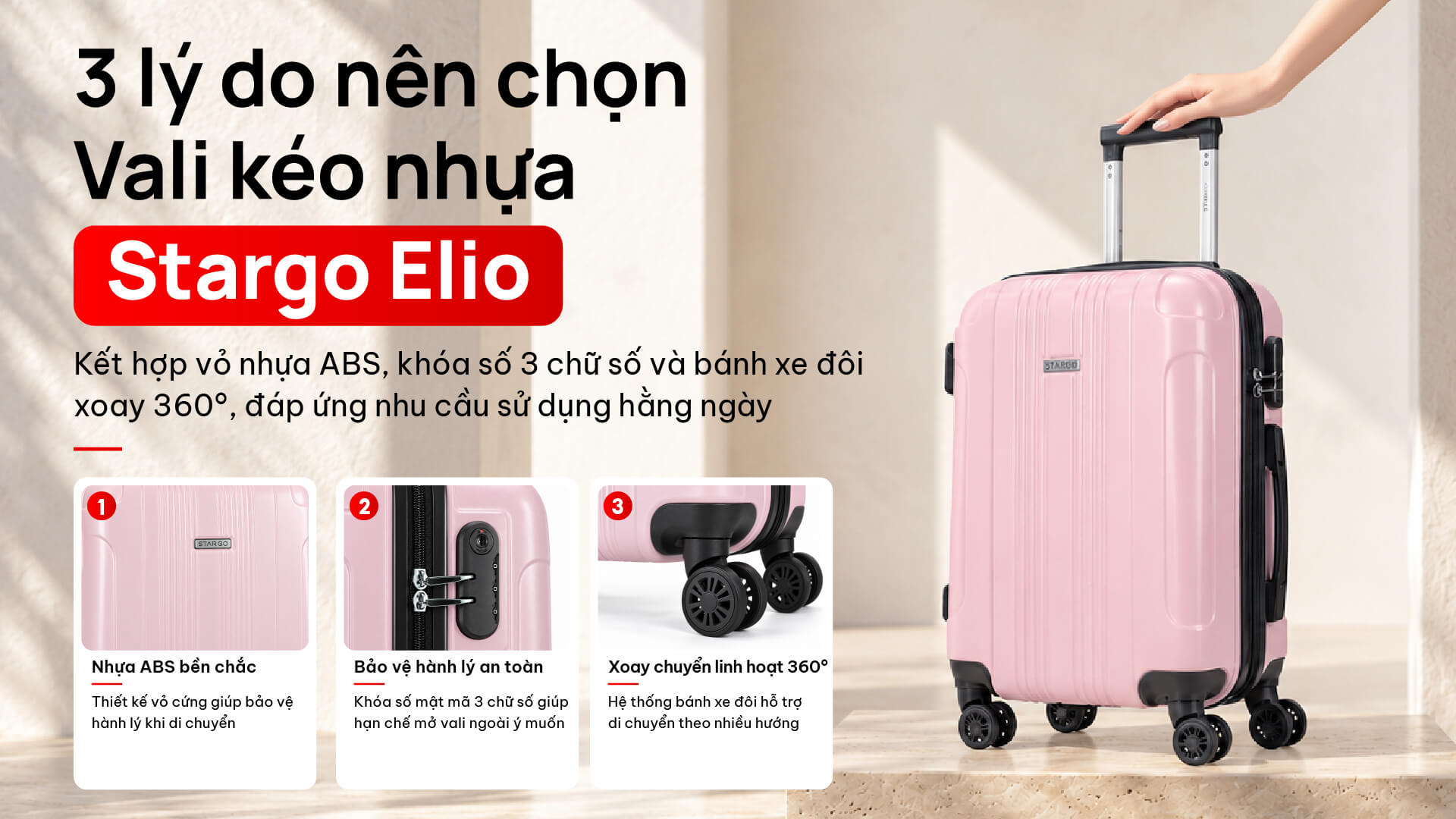 Vali kéo nhựa Stargo Elio