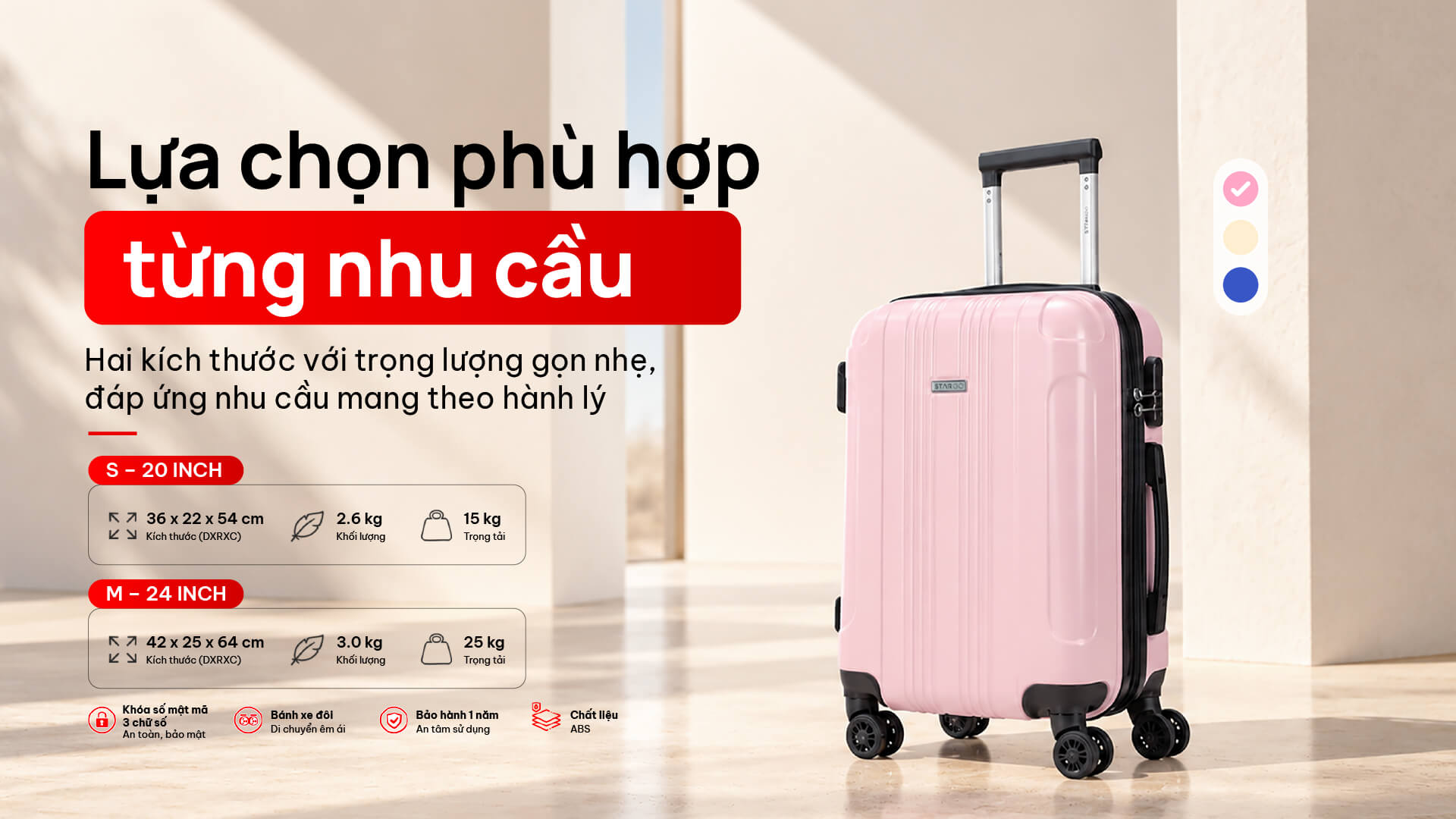 Vali kéo nhựa Stargo Elio